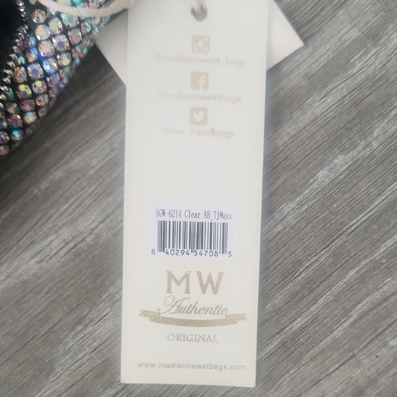 Madison West Rhinestone Dumpling Clutch - Picture 3 of 8